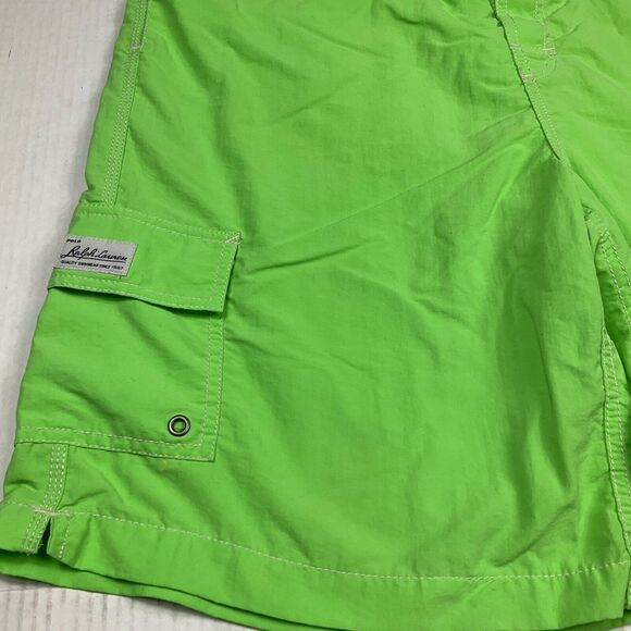 Polo Ralph Lauren Mens Swim Trunks Bright Green Shorts Mesh Drawstring Large - Picture 2 of 11